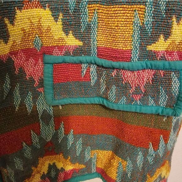 BEDFORD FAIR Boho Aztec Southwestern Tribal Tapestry Blazer Jacket - Size MP - Picture 6 of 8